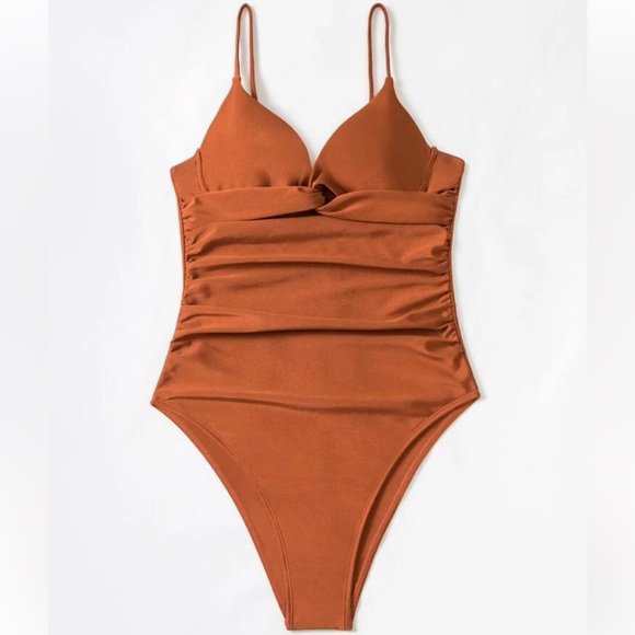 ASOS Swim Burnt Orange Twist Knot One Piece Swimsuit Poshmark